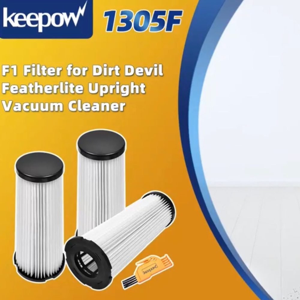 KEEPOW Dirt Devil F1 Bagless Upright Vision Pleated HEPA filter (3 Filters)